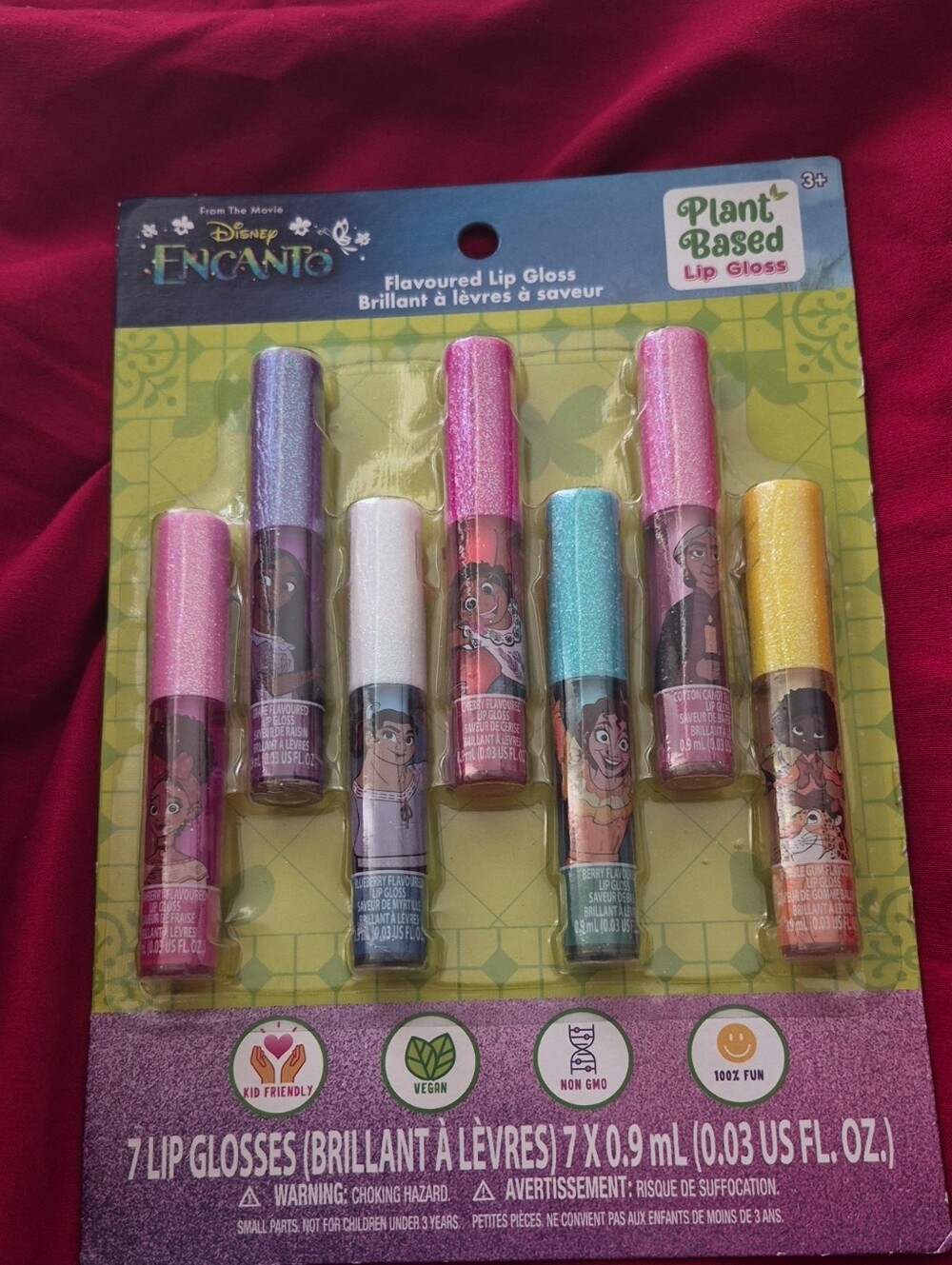 Disney Encanto Kids Lip Gloss Set — Pink, Purple, Blue, Yellow & White